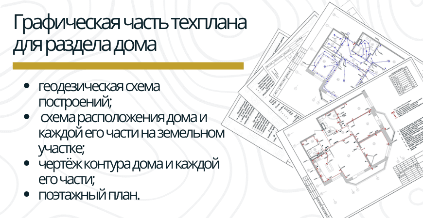 Графическая часть техплана для раздела дома в Волхове
